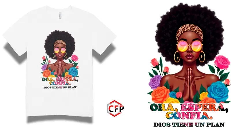 Suéter blanco para mujer con diseño cristiano, mensaje de fe en sublimación, ropa inspiradora Producto de CFP.